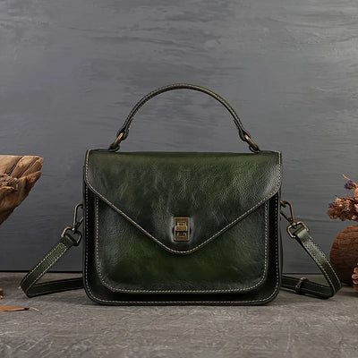 Genuine Leather Women's Retro Mailman Crossbody Bag