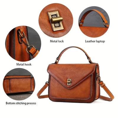 Genuine Leather Women's Retro Mailman Crossbody Bag
