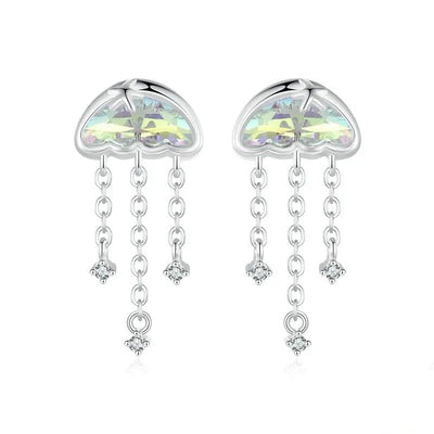 Iridescent Jellyfish Earrings Studs for Women Teen Girls