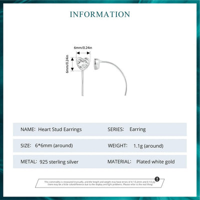 Dainty Simple Heart Earrings for Women BSE1003